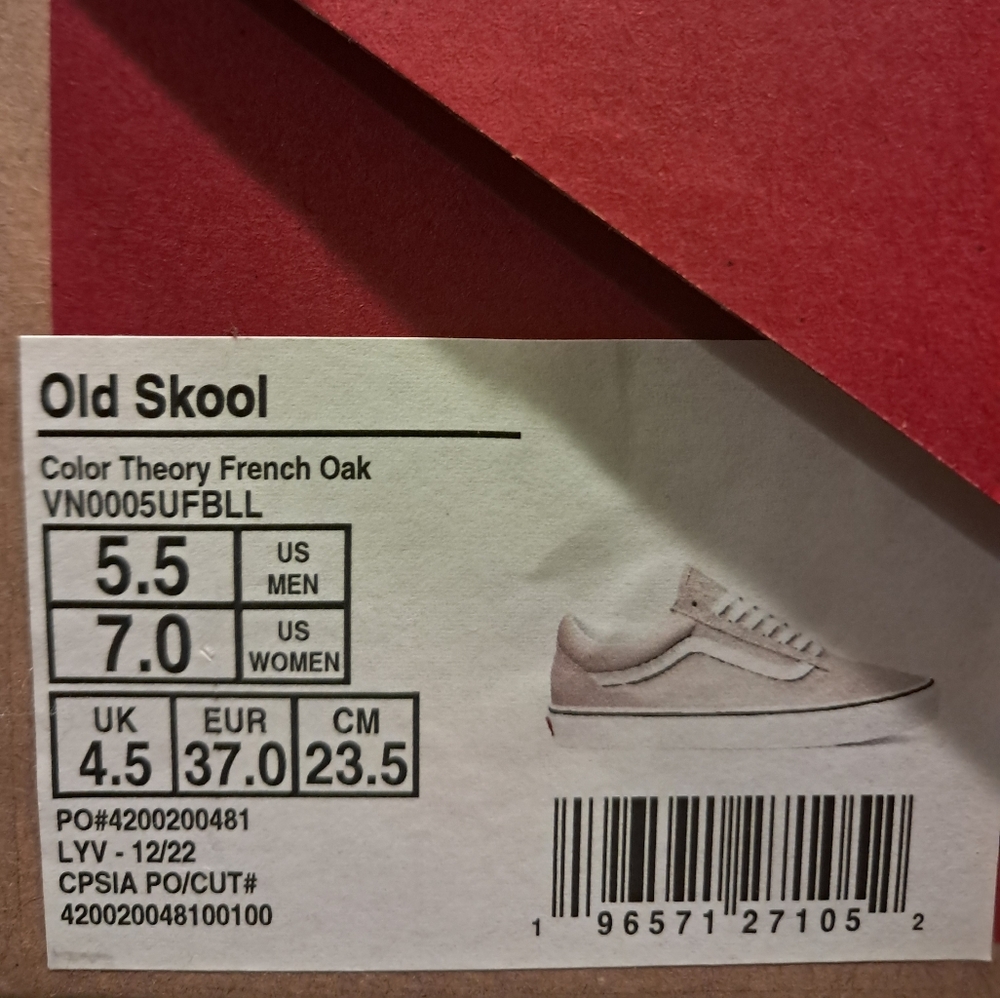 Unused Vans Adult Sneakers - Cream and White - Picture 5 of 5